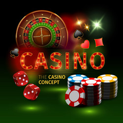 Realistic casino online games poster vector