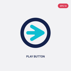 two color play button icon from arrows 2 concept vector image