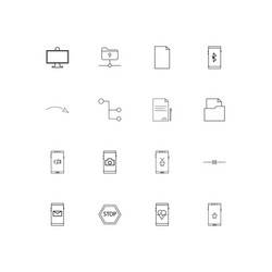 network and database linear thin icons set vector image