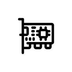 network card icon computer component outline vector