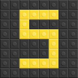 puzzle building blocks number five flat design vector image