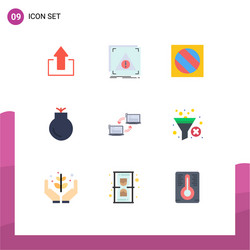set 9 flat colors on grid for computer vector image