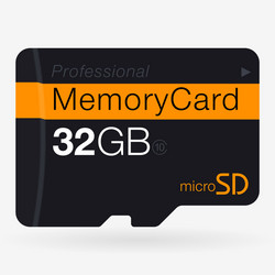 top view of micro sd memory card isolated vector image
