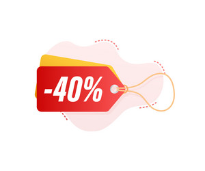 40 percent off sale discount tag offer vector