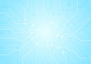Glowing blue neon circuit board lines background Vector Image