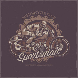 Motorcycle Label - Vintage Style Vector Image