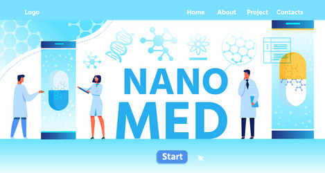 nano med flat landing page with place for logo vector