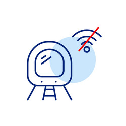 subway train in tunnel and no wi-fi symbol public vector image