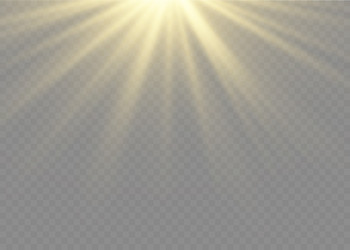Sunlight isolated sun light effect golden Vector Image