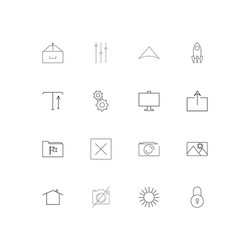 user interface linear thin icons set outlined vector image