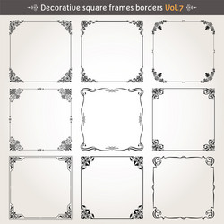 Decorative frames and borders rectangle set 7 Vector Image