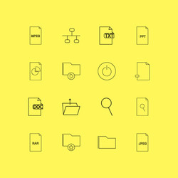 Files and folders linear icon set simple outline vector