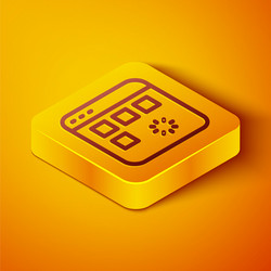 isometric line loading a data window vector image