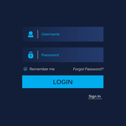 login form ui design for website and mobile apps vector image