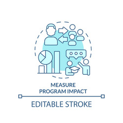 measure program impact turquoise concept icon vector