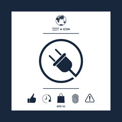 Plug in round icon vector