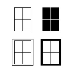 set of window icon architecture element isolated vector image