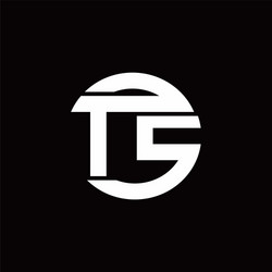ts logo monogram with rounded line swipe design vector image