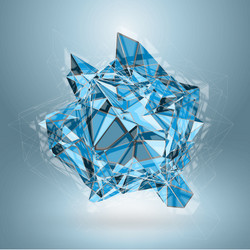 wireframe polygonal element explosion of red 3d vector image