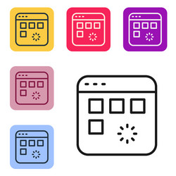 black line loading a data window with progress vector image