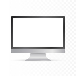 Computer display isolated in realistic design vector