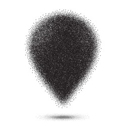 dotwork style map pointer halftone vector image