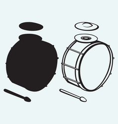 Drum outline cartoon icon symbol design isolated Vector Image