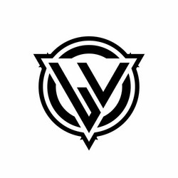 Lv logo monogram with triangle and hexagon modern Vector Image
