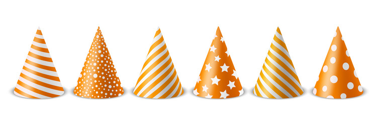 3d realistic orange and white birthday vector