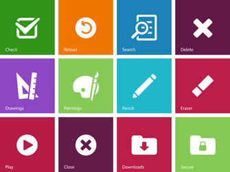 Application interface icons on color background vector