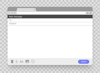 email message blank window e-mail empty frame vector image