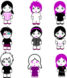 emo dolls vector