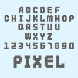 pixel retro font video computer game design 8 bit vector image