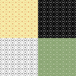 set of geometric seamless patterns with swirl vector image