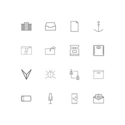 web applications linear thin icons set outlined vector image