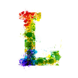 Color paint splashes gradient font Royalty Free Vector Image