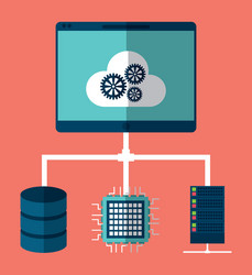 computer gear data center web hosting vector image