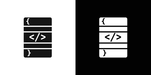 coding program icon flat set outline vector image