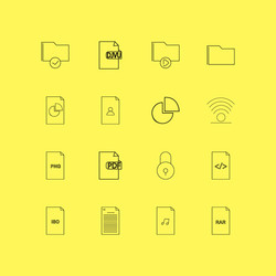 files and folders linear icon set simple outline vector image