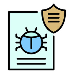 hacker bug icon color outline vector image