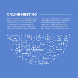 Online meeting circle concept made of thin line vector