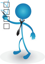 Checklist Character Marking Ticks vector image