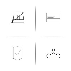 cyber security simple linear icon setsimple vector image