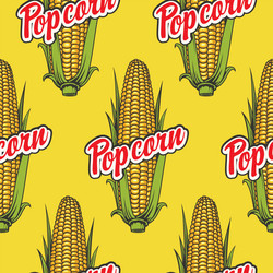 seamless pattern with popcorn pop corn background vector image