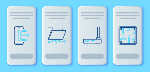 set line folder and lock router wi-fi signal vector image