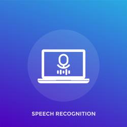 speech recognition icon with computer vector image