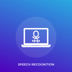 speech recognition icon with computer vector