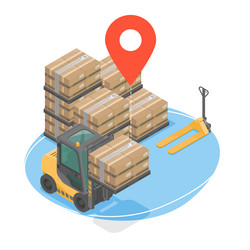 tracking warehouse cargo management forklift vector