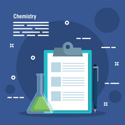 check list diagnosis with erlenmeyer flask vector image