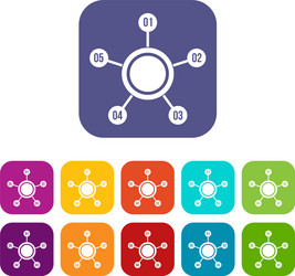 circle chart with numbers icons set vector image